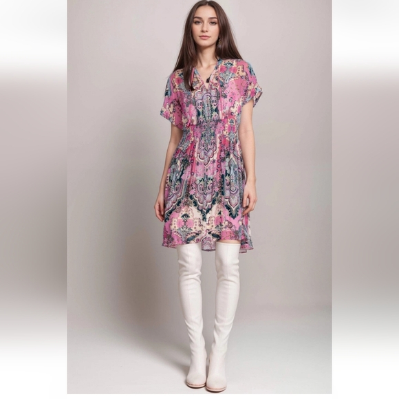 Johnny Was Thia Burnout Multicolor Floral Dress XL - Picture 6 of 6